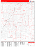 Overland Park  Wall Map Red Line Style